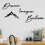 Wallity Dream Imagine Belive Escultura de Pared de Metal Negra